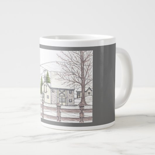 Stone Boerderij Jumbo Mok met grijs (Voorkant rechts)