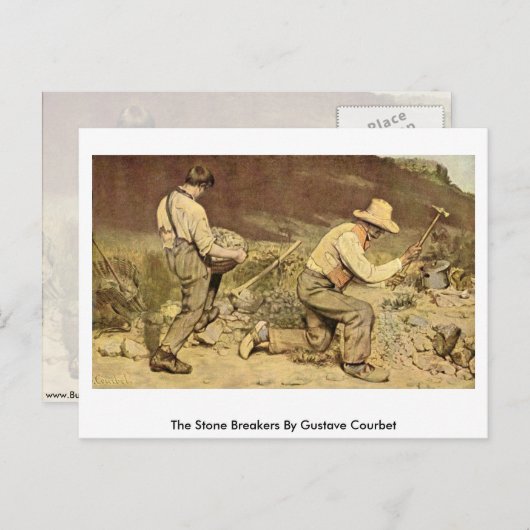Stone Breakers van Gustave Courbet Briefkaart (Voorkant / Achterkant)