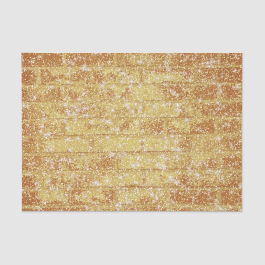 Stone Brick Texture Gold Glitter Decoupage Tissuepapier (Voorkant)