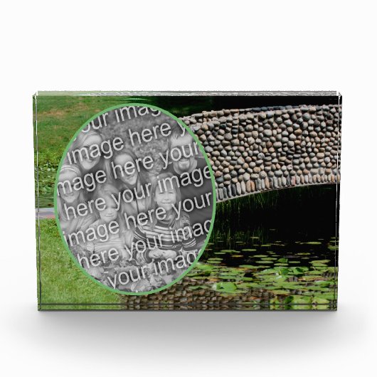 Stone Bridge Lilypads Natuur Uw eigen toevoegen Fotoblokken (Voorkant)