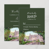 Stone Bridge Waterverf Trouwreactie RSVP Kaartje (Voorkant / Achterkant)