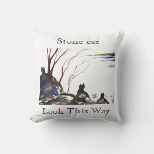 Stone Cat Pillow Kussen
