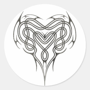 Stone Celtic Heart Knot Ronde Sticker