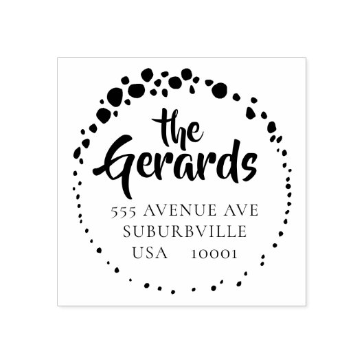 Stone Circle Family Adres Custom Rubber Stamp Rubberstempel (Afrduk)