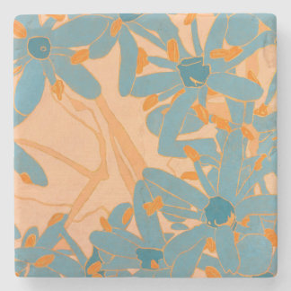 Stone Coaster Contemporary Leaf Design in Peach Stenen Onderzetter