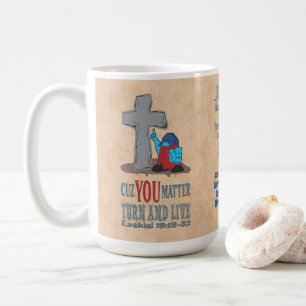 Stone Cross Cuz You Matter Ezechiël 18:21 T-shirt Koffiemok