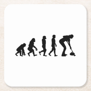 Stone Curling Winter Ice Sport Curler Evolutie Vierkante Kartonnen Onderzetter