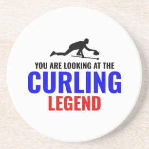 Stone Curling Winter Ice Sport Curler Funny Zandsteen Onderzetter