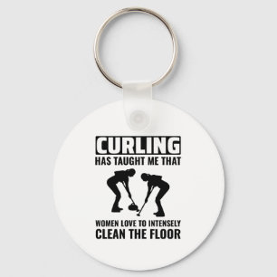 Stone Curling Winter Ice Sport Curler Sleutelhanger