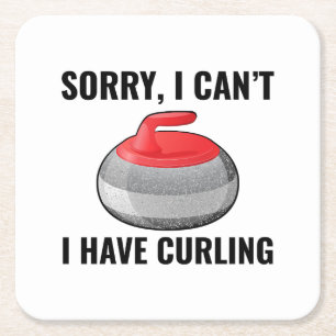 Stone Curling Winter Ice Sport Curler Vierkante Kartonnen Onderzetter