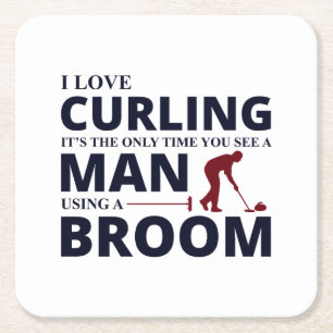 Stone Curling Winter Ice Sport Curler Vierkante Kartonnen Onderzetter