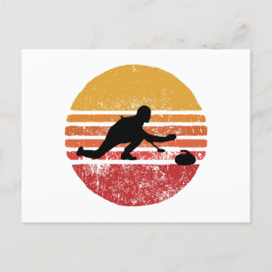 Stone Curling Winter Sport Curler Retro  Briefkaart