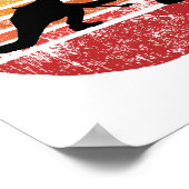 Stone Curling Winter Sport Curler Retro  Poster (Hoek)