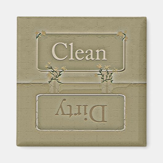 Stone Dirty Clean Dishwasmachine Magnet Magneet (Voorkant)
