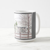 Stone Farm Winter Grey 15oz Café Mug (Devant droit)