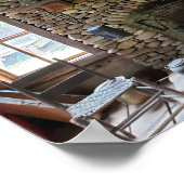 Stone Fireplace in 19e eeuw Home Poster (Hoek)