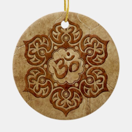 Stone Floral Aum Design Keramisch Ornament (Voorkant)