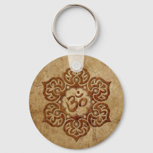 Stone Floral Aum Design Sleutelhanger