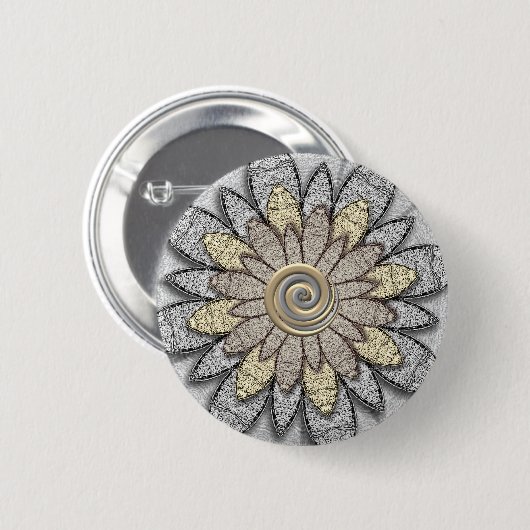 Stone Flowers Ronde Button 5,7 Cm (Voorkant /achterkant)