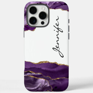 Stone Geode Agate Paarse iPhone 16 Pro Max Hoesje