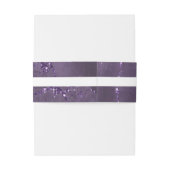 Stone Glitter Stripe Wedding Violet ID647 Uitnodigingen Wikkel (Achterkant Voorbeeld)