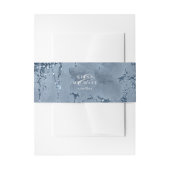 Stone Glitter Wedding Dusty Blue ID647 Uitnodigingen Wikkel (Voorkant Voorbeeld)