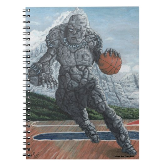 Stone Golem Jouer Basketball Carnet Graphique (Devant)