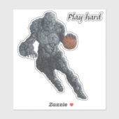 Stone Golem Jouer Sticker Imaginaire de basket-bal (Feuille)