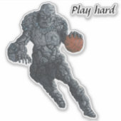 Stone Golem Jouer Sticker Imaginaire de basket-bal (Devant)