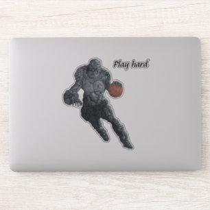 Stone Golem speelt basketbal Fantasy Sticker