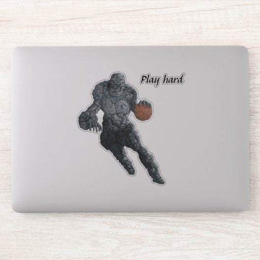 Stone Golem speelt basketbal Fantasy Sticker (Computer)