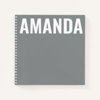 Stone Gray Modern Minimalist Journal Diary