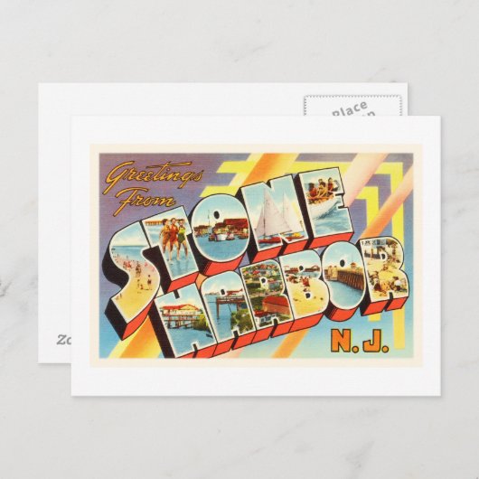 Stone Harbour New Jersey NJ Vieux carte postale Vi (Devant / Derrière)