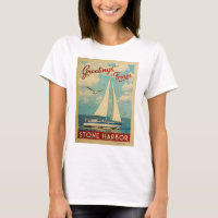 Stone Harbour T-Shirt Voilier Vintage New Jersey
