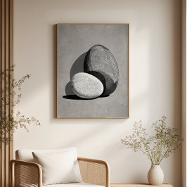 Stone Harmony Abstract Japandi Minimal Wall Art Perfect Poster