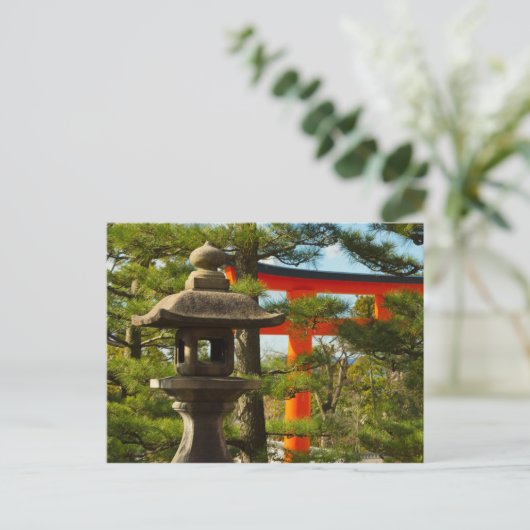 Stone Lantern & Torii Gate Briefkaart (Staand voorkant)