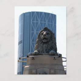 Stone lion in Calgary briefkaart