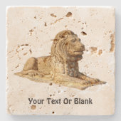 Stone Lion Stenen Onderzetter (Voorkant)