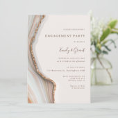 Stone Marble Agate Couple's Shower Invitation Kaart (Staand voorkant)