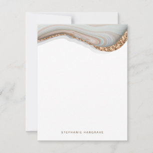 Stone Marble Agate Geode Glitter Notitiekaartje