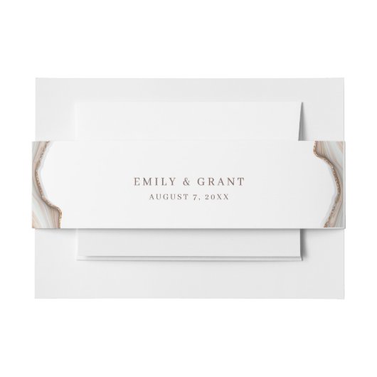 Stone Marble Agate Invitation Belly Band Uitnodigingen Wikkel (Voorkant Voorbeeld)