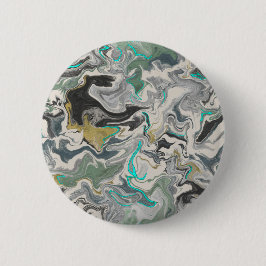 Stone Marbling with Turquoise Veins 2 1/4" Round Ronde Button 5,7 Cm