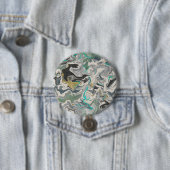 Stone Marbling with Turquoise Veins 3" Round Ronde Button 7,6 Cm (In situ)