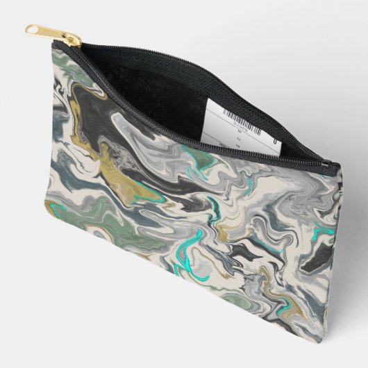 Stone Marbling with Turquoise Veins Small Etui (Open)