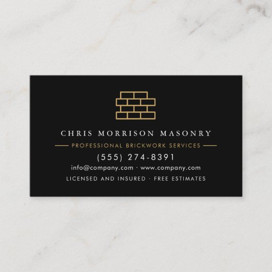Stone Masonry Brick Mason Company QR Code Visitekaartje (Voorkant)