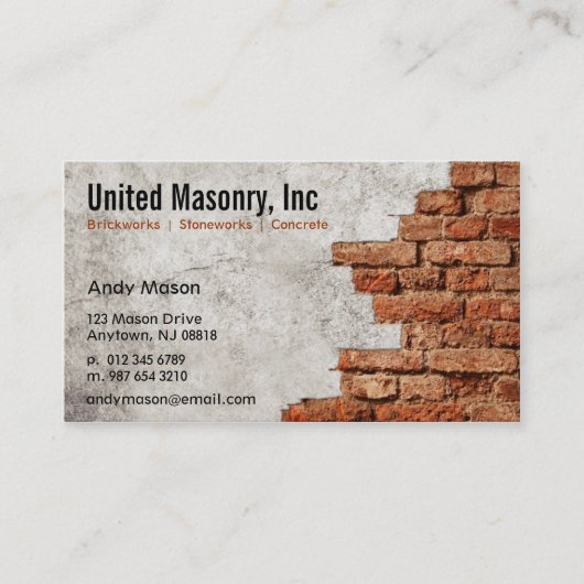 Stone Masonry visitekaartjes (Voorkant)