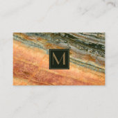 Stone Monogram Marble Oranje ID332 Visitekaartje (Voorkant)
