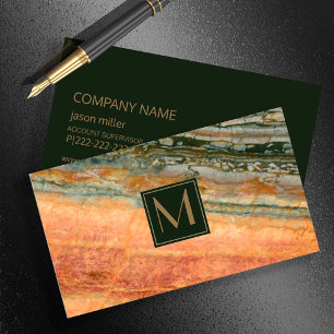Stone Monogram Marble Oranje ID332 Visitekaartje