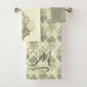 Stone Monogram Watercolor Geometric Pattern  Bad Handdoek (Insitu)