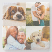 Stone Onderzetter 4 Foto Sjabloon Edge Print (Voorkant)